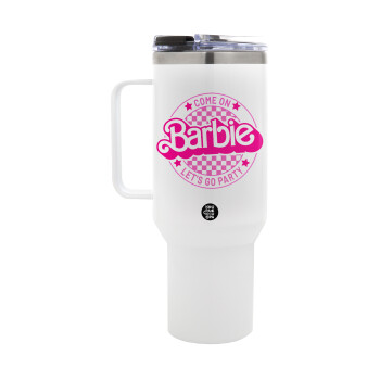 Come On Barbie Lets Go Party , Mega Tumbler με καπάκι, διπλού τοιχώματος (θερμό) 1,2L