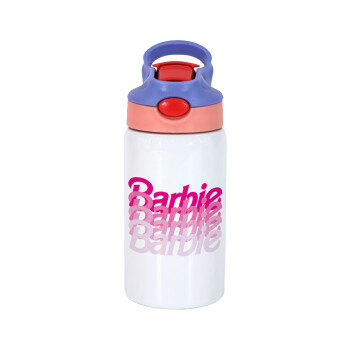 Barbie repeat, Παιδικό παγούρι θερμό, ανοξείδωτο, με καλαμάκι ασφαλείας, ροζ/μωβ (350ml)