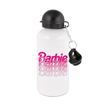 Barbie repeat, Metal water bottle, White, aluminum 500ml