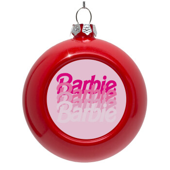 Barbie repeat, Red Christmas tree ornament bauble 8cm