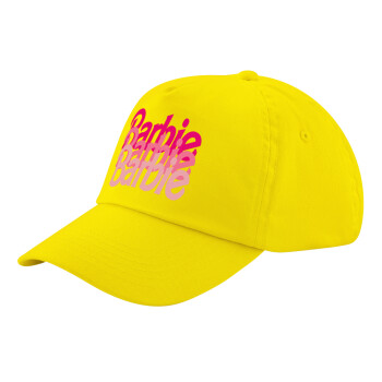 Barbie repeat, Child's Baseball Cap, 100% Cotton Twill, Yellow (COTTON, CHILD, UNISEX, ONE SIZE)