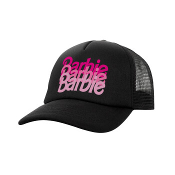 Barbie repeat, Καπέλο Ενηλίκων Soft Trucker με Δίχτυ Μαύρο (POLYESTER, ΕΝΗΛΙΚΩΝ, UNISEX, ONE SIZE)