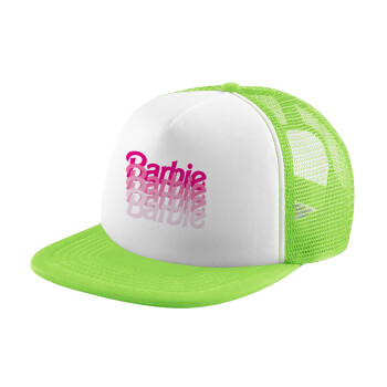 Barbie repeat, Καπέλο Ενηλίκων Soft Trucker με Δίχτυ ΠΡΑΣΙΝΟ/ΛΕΥΚΟ (POLYESTER, ΕΝΗΛΙΚΩΝ, ONE SIZE)