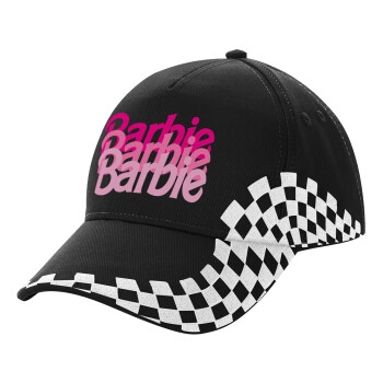 Barbie repeat, Adult Ultimate BLACK RACING Cap, (100% COTTON DRILL, ADULT, UNISEX, ONE SIZE)