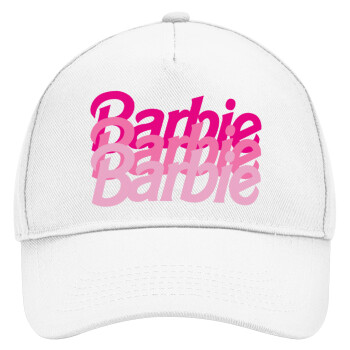 Barbie repeat, Adult Baseball Cap, Drill, White (100% COTTON, ADULT, UNISEX, ONE SIZE)