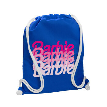 Barbie repeat, Τσάντα πλάτης πουγκί GYMBAG Μπλε, με τσέπη (40x48cm) & χονδρά κορδόνια