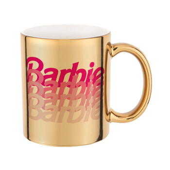 Barbie repeat, Κούπα κεραμική, χρυσή καθρέπτης, 330ml