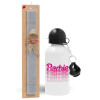 Easter Set, metallic aluminum water bottle (500ml) & aromatic flat Easter candle (30cm) (GRAY)