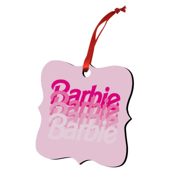 Barbie repeat, Christmas ornament polygon wooden 7.5cm