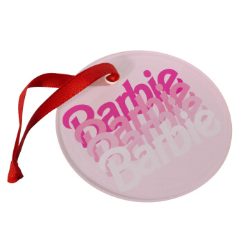 Barbie repeat, Christmas ornament glass 9cm