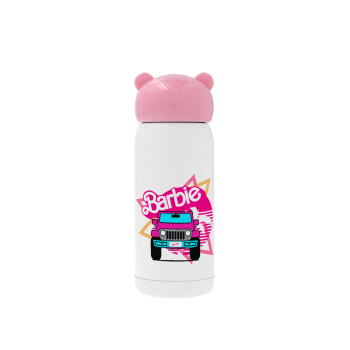 Barbie car, Pink stainless steel thermal flask, 320ml