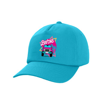 Barbie car, Adult Baseball Cap, 100% Cotton, Blue (COTTON, ADULT, UNISEX, ONE SIZE)