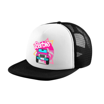 Barbie car, Καπέλο παιδικό Soft Trucker με Δίχτυ ΜΑΥΡΟ/ΛΕΥΚΟ (POLYESTER, ΠΑΙΔΙΚΟ, ONE SIZE)