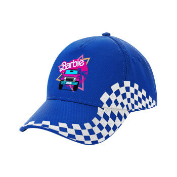 Barbie car, Adult Ultimate BLUE RACING Cap, (100% COTTON DRILL, ADULT, UNISEX, ONE SIZE)