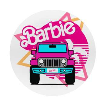 Barbie car, Mousepad Round 20cm