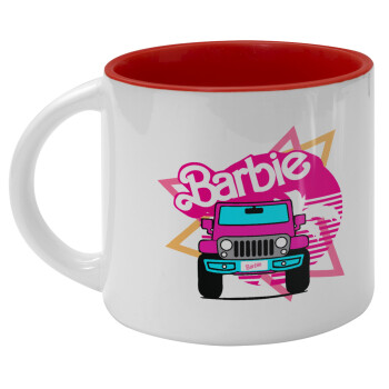 Barbie car, Κούπα κεραμική 400ml Λευκή/Κόκκινη