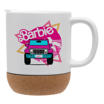 Barbie car, Κούπα, κεραμική με βάση φελού και καπάκι (ΜΑΤ), 330ml (1 τεμάχιο)