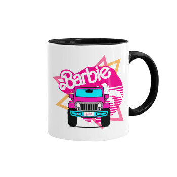 Barbie car, Mug colored black, ceramic, 330ml