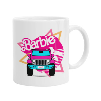 Barbie car, Ceramic coffee mug, 330ml (1pcs)