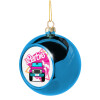 Blue Christmas tree ball ornament 8cm