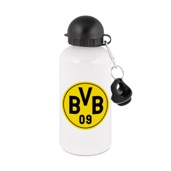 BVB Dortmund, Metal water bottle, White, aluminum 500ml