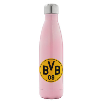 BVB Dortmund, Metal mug thermos Pink Iridiscent (Stainless steel), double wall, 500ml