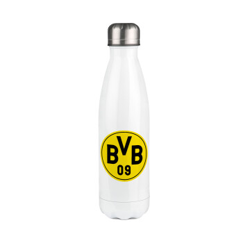 BVB Dortmund, Metal mug thermos White (Stainless steel), double wall, 500ml
