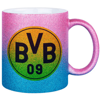 BVB Dortmund, Κούπα Χρυσή/Μπλε Glitter, κεραμική, 330ml