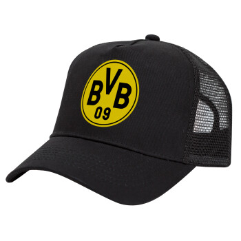 BVB Dortmund, Καπέλο Trucker με Δίχτυ, Μαύρο, (ΒΑΜΒΑΚΕΡΟ, ΠΑΙΔΙΚΟ, UNISEX, ONE SIZE)