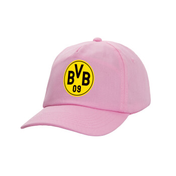 BVB Dortmund, Καπέλο παιδικό casual μπειζμπολ, 100% Βαμβακερό Twill, ΡΟΖ (ΒΑΜΒΑΚΕΡΟ, ΠΑΙΔΙΚΟ, ONE SIZE)