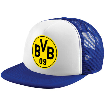 BVB Μπορούσια Ντόρτμουντ , Καπέλο παιδικό Soft Trucker με Δίχτυ ΜΠΛΕ/ΛΕΥΚΟ (POLYESTER, ΠΑΙΔΙΚΟ, ONE SIZE)