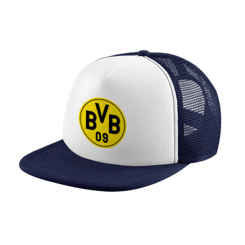 BVB Dortmund, Καπέλο παιδικό Soft Trucker με Δίχτυ ΜΠΛΕ ΣΚΟΥΡΟ/ΛΕΥΚΟ (POLYESTER, ΠΑΙΔΙΚΟ, ONE SIZE)