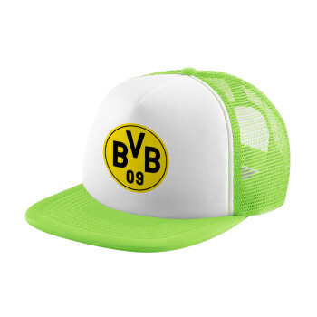 BVB Dortmund, Καπέλο Ενηλίκων Soft Trucker με Δίχτυ ΠΡΑΣΙΝΟ/ΛΕΥΚΟ (POLYESTER, ΕΝΗΛΙΚΩΝ, ONE SIZE)