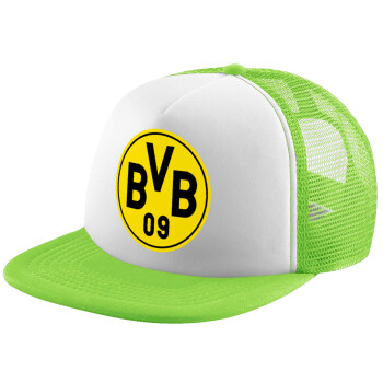 BVB Μπορούσια Ντόρτμουντ , Καπέλο Ενηλίκων Soft Trucker με Δίχτυ ΠΡΑΣΙΝΟ/ΛΕΥΚΟ (POLYESTER, ΕΝΗΛΙΚΩΝ, ONE SIZE)