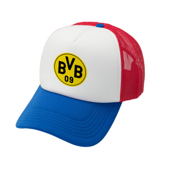 BVB Μπορούσια Ντόρτμουντ , Καπέλο Ενηλίκων Soft Trucker με Δίχτυ Red/Blue/White (POLYESTER, ΕΝΗΛΙΚΩΝ, UNISEX, ONE SIZE)