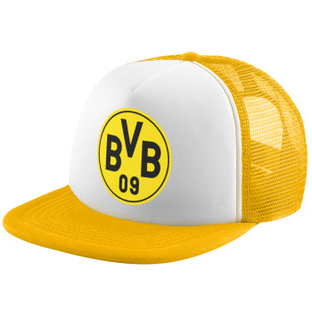 BVB Dortmund, Adult Soft Trucker Hat with Yellow/White Mesh (POLYESTER, ADULT, UNISEX, ONE SIZE)