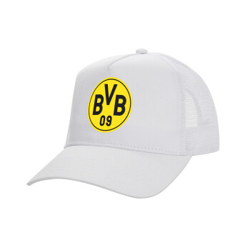 BVB Dortmund, Καπέλο Ενηλίκων Structured Trucker, με Δίχτυ, ΛΕΥΚΟ (100% ΒΑΜΒΑΚΕΡΟ, ΕΝΗΛΙΚΩΝ, UNISEX, ONE SIZE)