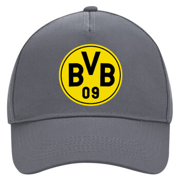 BVB Dortmund, Ultimate Adult Hat Grey, (100% COTTON DRILL, ADULT, UNISEX, ONE SIZE)