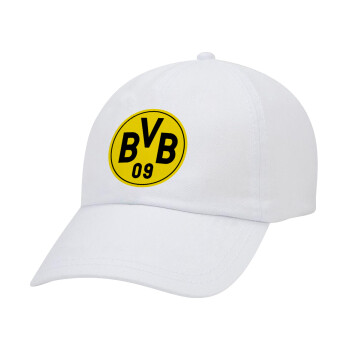 BVB Dortmund, Καπέλο Ενηλίκων Baseball Λευκό 5-φύλλο (POLYESTER, ΕΝΗΛΙΚΩΝ, UNISEX, ONE SIZE)