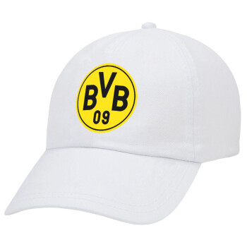 BVB Dortmund, Adult Baseball Cap White 5-panel (POLYESTER, ADULT, UNISEX, ONE SIZE)