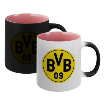 BVB Dortmund, Κούπα Μαγική εσωτερικό ΡΟΖ, κεραμική 330ml που αλλάζει χρώμα με το ζεστό ρόφημα (1 τεμάχιο)