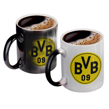 BVB Dortmund, Color changing magic Mug, ceramic, 330ml when adding hot liquid inside, the black colour desappears (1 pcs)