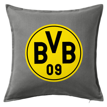 BVB Dortmund, Sofa cushion Grey 50x50cm includes filling