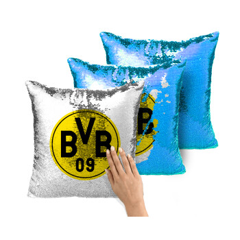 BVB Dortmund, Μαξιλάρι καναπέ Μαγικό Μπλε με πούλιες 40x40cm περιέχεται το γέμισμα