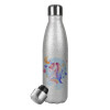 Metallic Glitter Silver Thermos Flask (Stainless steel), double-walled, 500ml