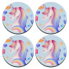 SET of 4 round wooden coasters (9cm)