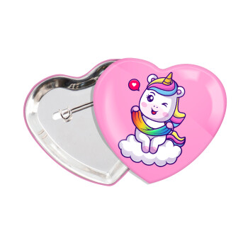 Heart unicorn, Κονκάρδα παραμάνα καρδιά (57x52mm)