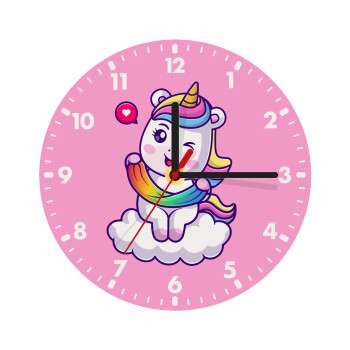 Heart unicorn, Wooden wall clock (20cm)