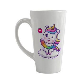 Heart unicorn, Κούπα κωνική Latte Μεγάλη, κεραμική, 450ml