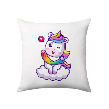 Heart unicorn, Sofa cushion 40x40cm includes filling